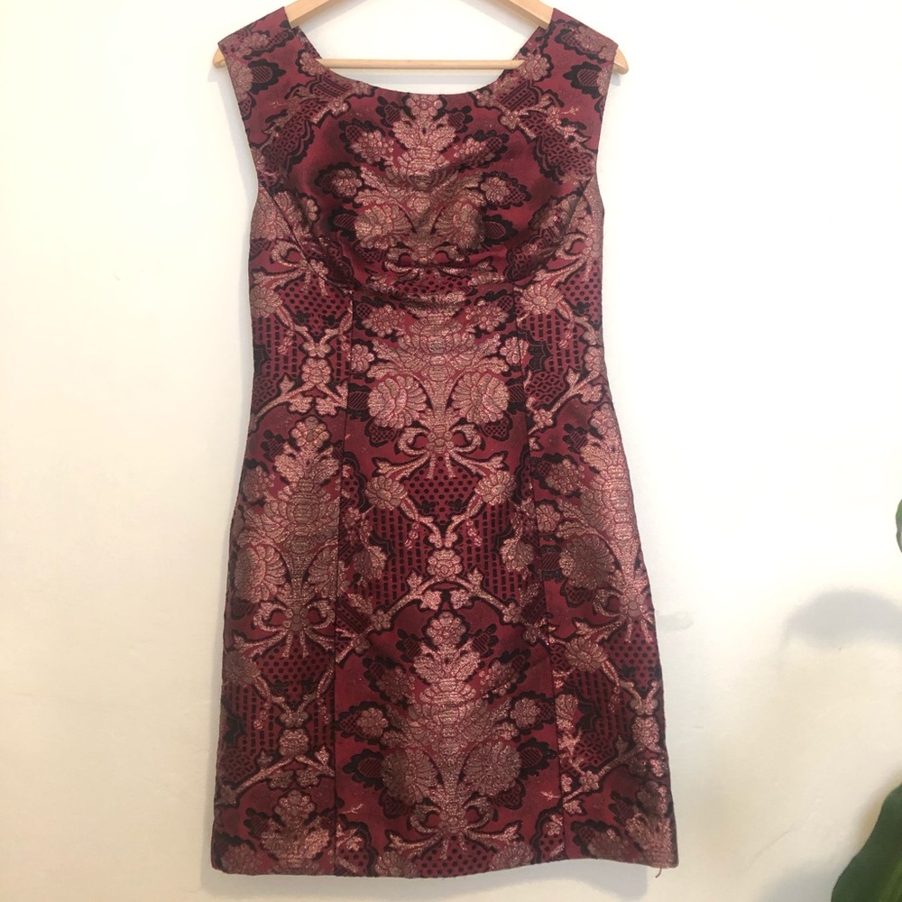 Tracy Reese Rose Gold Brocade Cocktail Dress